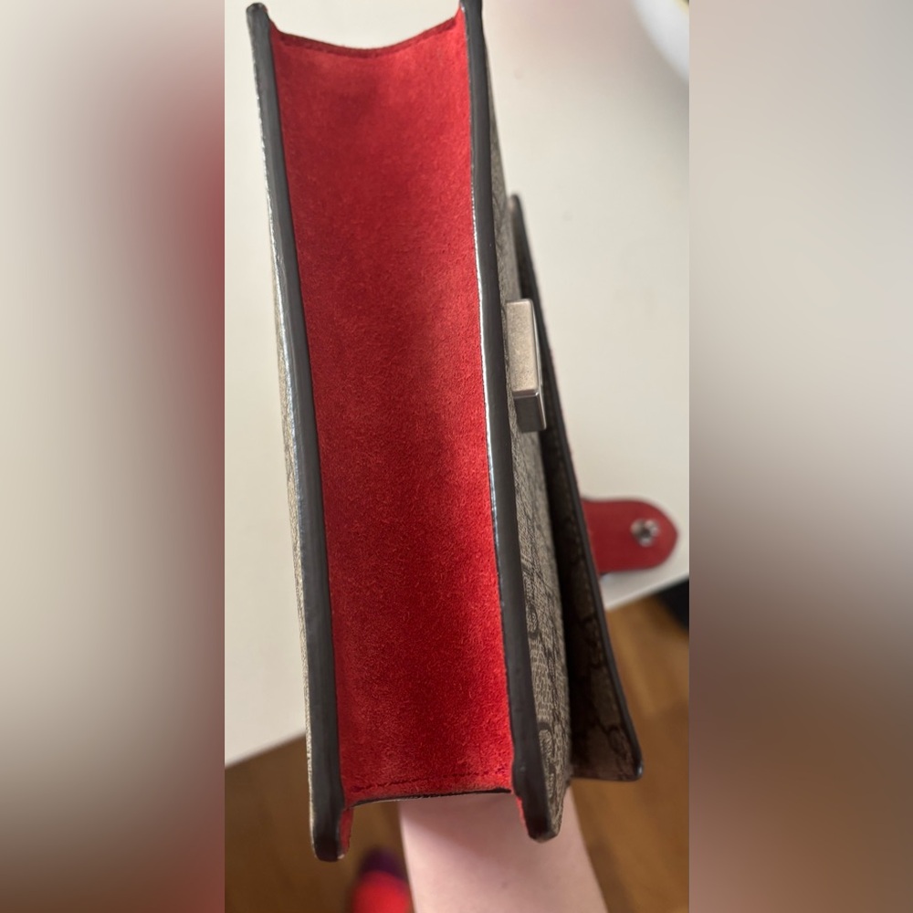 Gucci Mini Dionysus Monogram Shoulder Crossbody Bag with Red Suede Accents - Picture 4 of 13